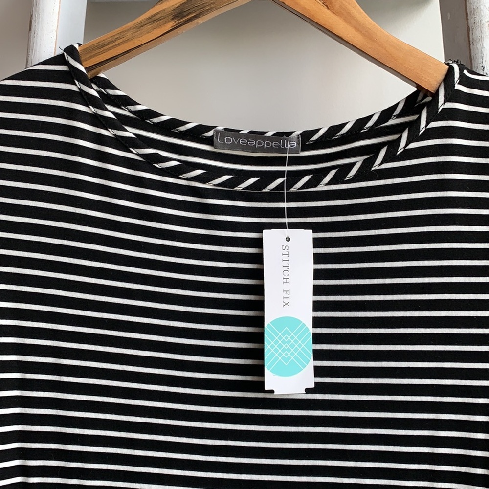 Black Striped Short Sleeve Body-con Dress - S -NWT - Picture 4 of 6